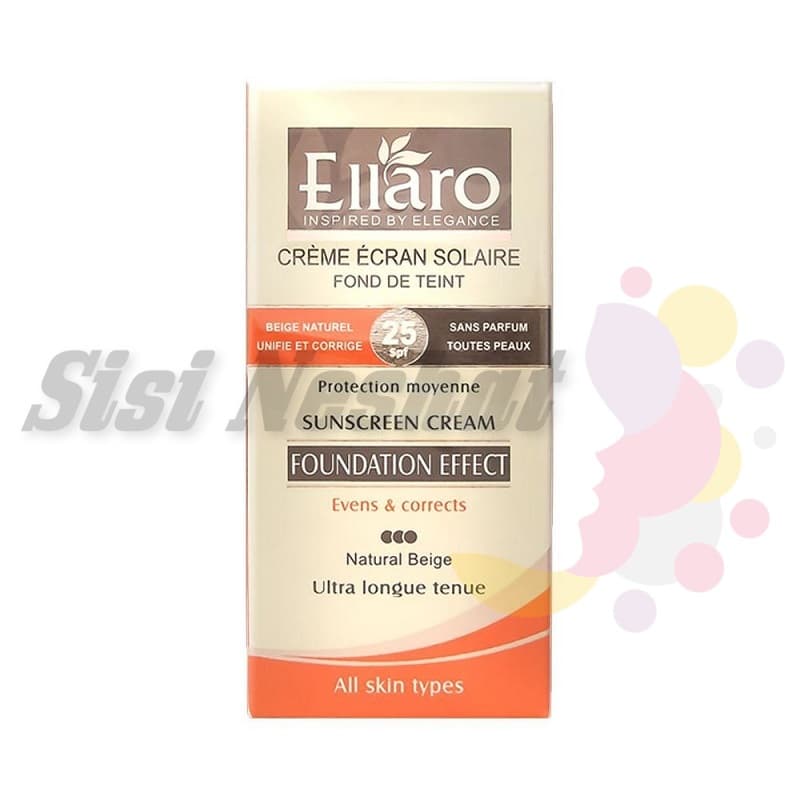ضد آفتاب کرم پودری انواع پوست SPF25 (بژ طبیعی) الارو Ellaro — تصویر ۳