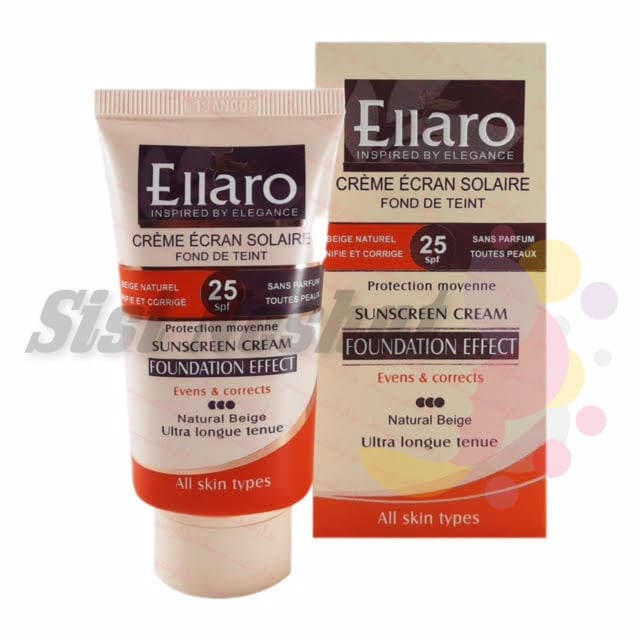 ضد آفتاب کرم پودری انواع پوست SPF25 (بژ طبیعی) الارو Ellaro