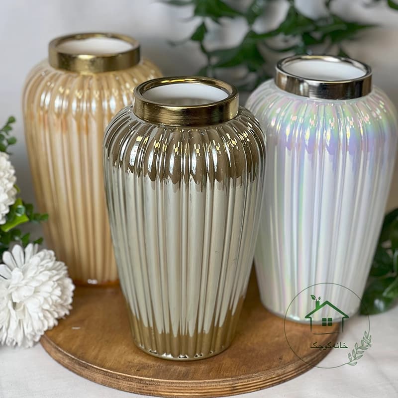 گلدان استوانه ای شیاردار کوچک