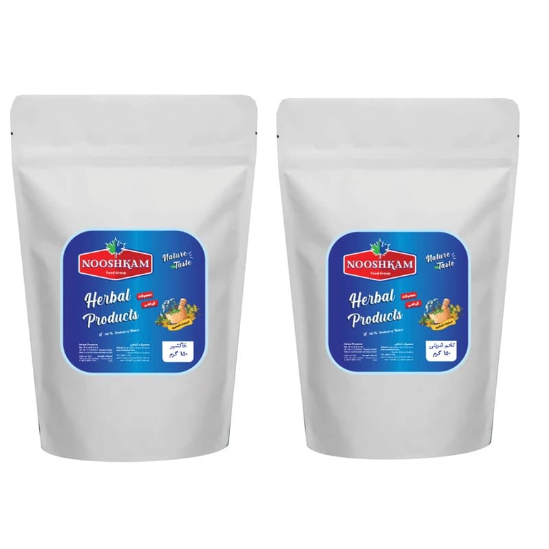 خاکشیر و تخم شربتی ممتاز نوشکام – 300 گرم بسته 2 عددی