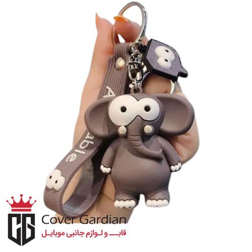 جاکلیدی سیلیکونی عروسکی فیل طوسی
