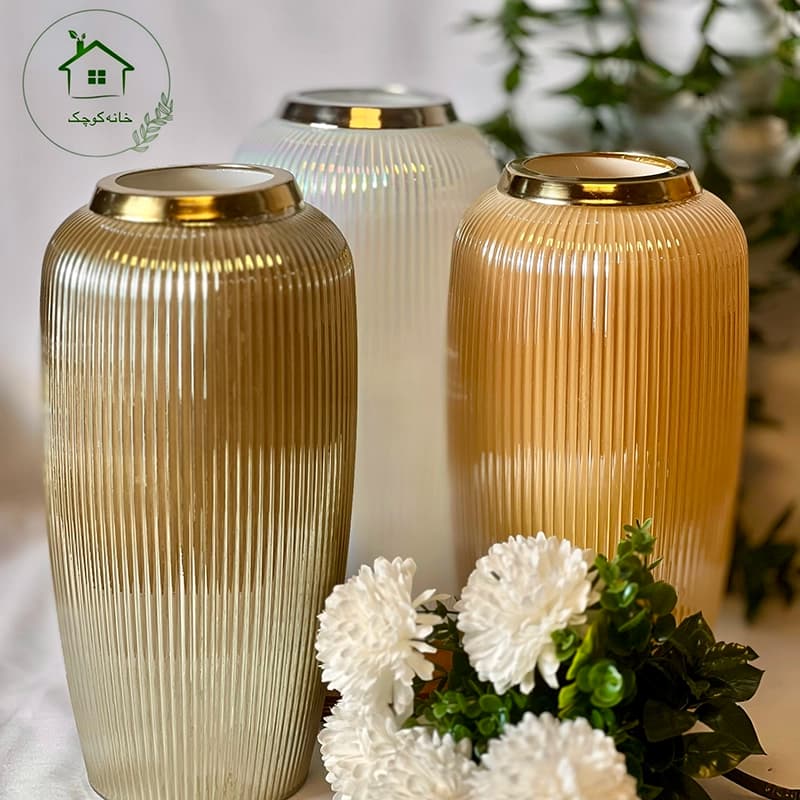 گلدان استوانه ای شیاردار