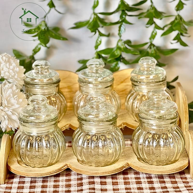 جا ادویه 6 عددی با استند چوبی