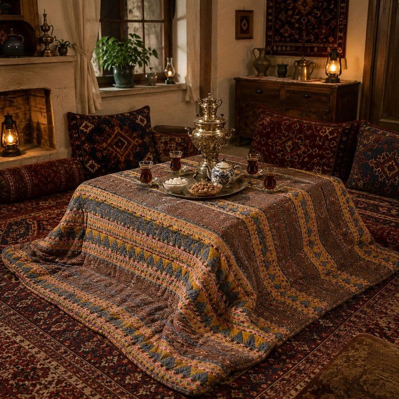لحاف کرسی اسپی توره مدل یلدا کد ET – 455 سایز 350*350 سانتی متر — تصویر ۸