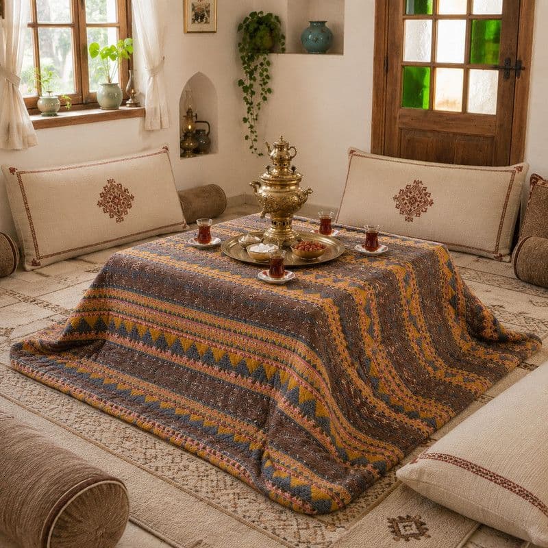 لحاف کرسی اسپی توره مدل یلدا کد ET – 455 سایز 350*350 سانتی متر — تصویر ۴
