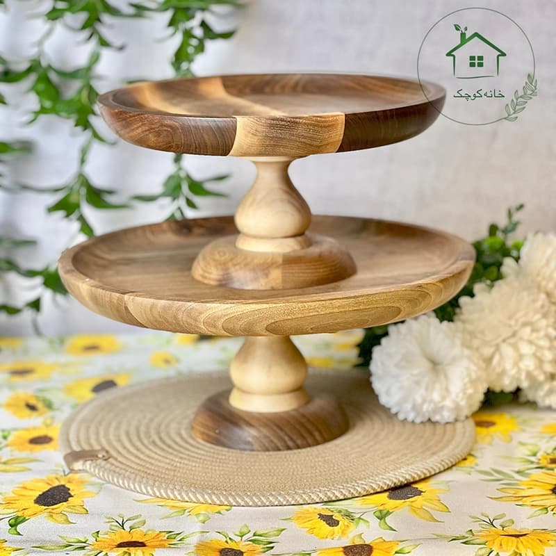 شیرینی پایه بلند چوب گردو