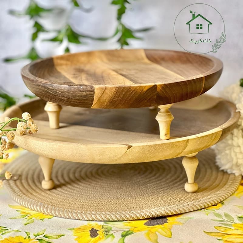 شیرینی پایه دار گرد چوب گردو