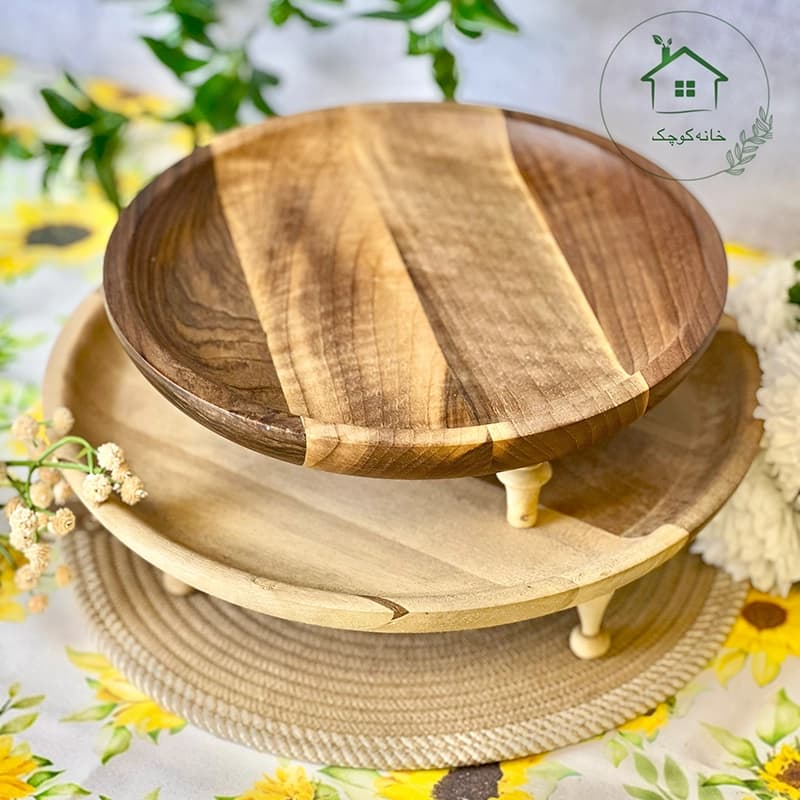 شیرینی پایه دار گرد چوب گردو — تصویر ۲