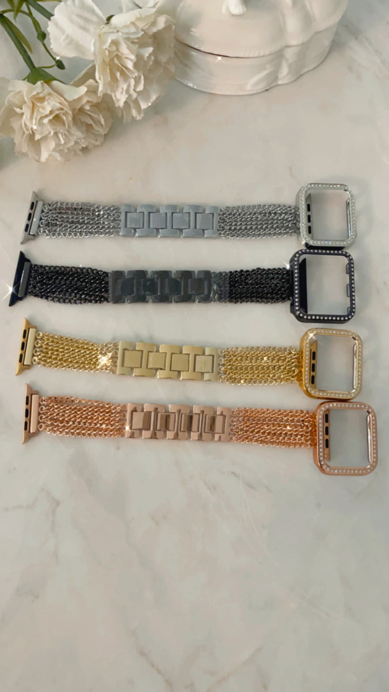 بند اپل واچ کارتیر زنجیری ریز cartier — تصویر ۷