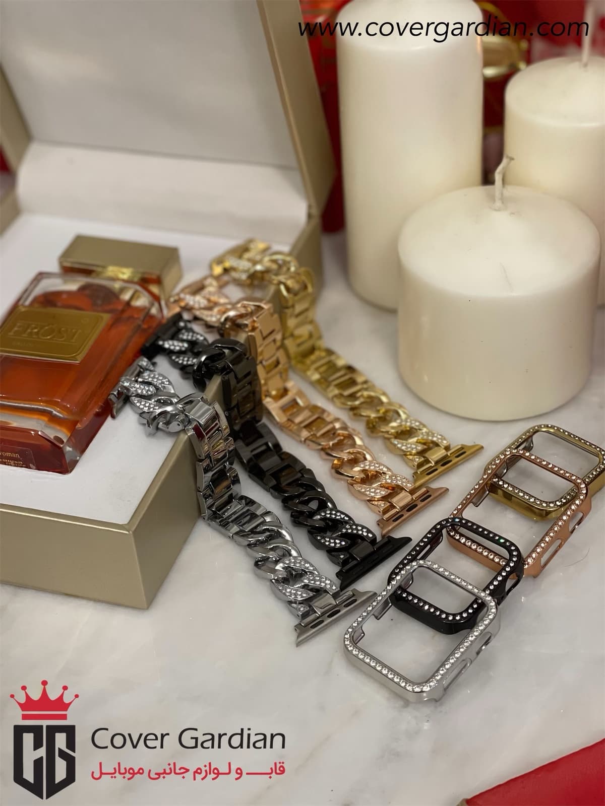 بند کارتیر نگین دار اپل واچ Cartier
