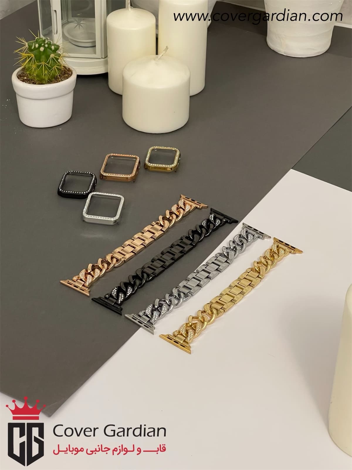 بند کارتیر نگین دار اپل واچ Cartier — تصویر ۴