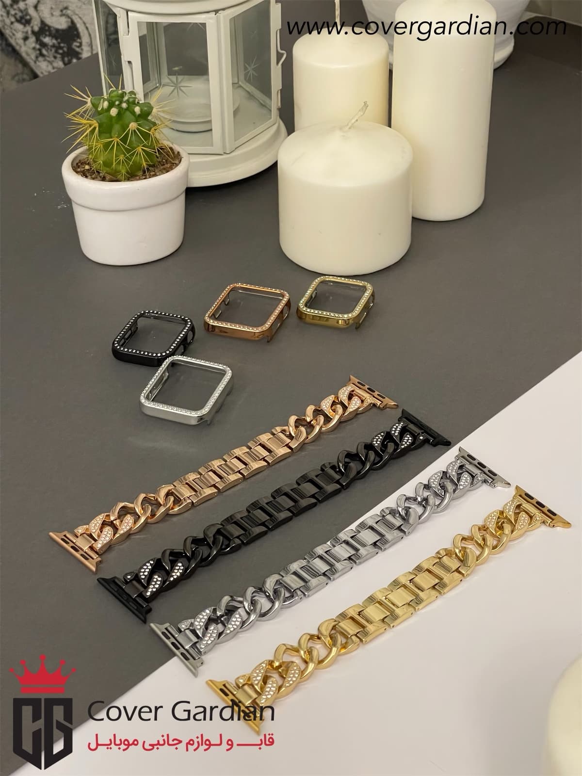 بند کارتیر نگین دار اپل واچ Cartier — تصویر ۶
