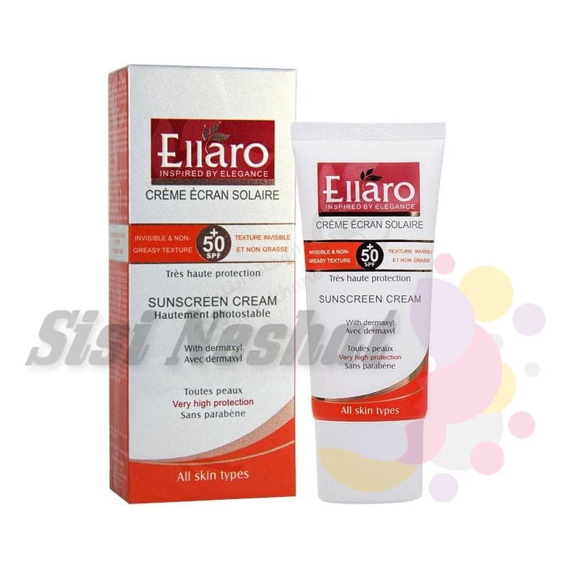 کرم ضد آفتاب پوست نرمال (بی رنگ) SPF50 الارو Ellaro