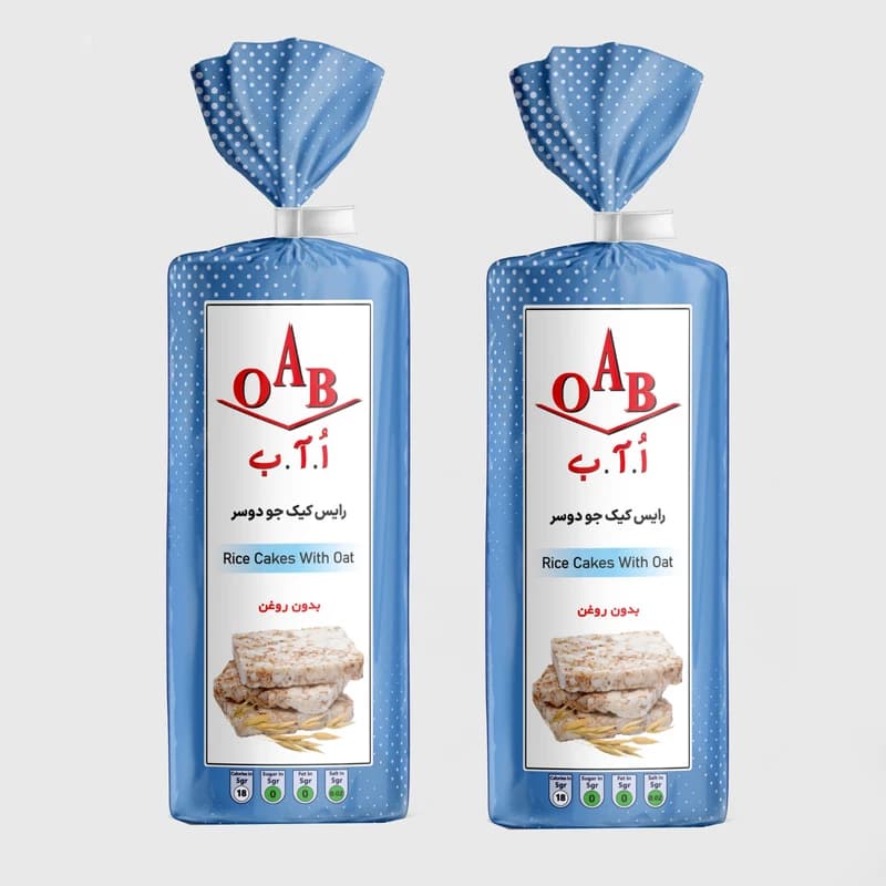 رایس کیک جو دوسر بدون روغن ا ا ب – 100 گرم بسته 2 عددی