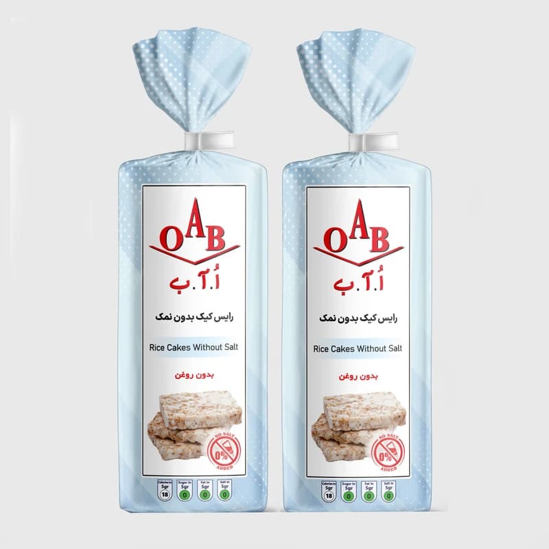 رایس کیک بدون نمک بدون روغن اُ آ ب – 100 گرم بسته 2 عددی