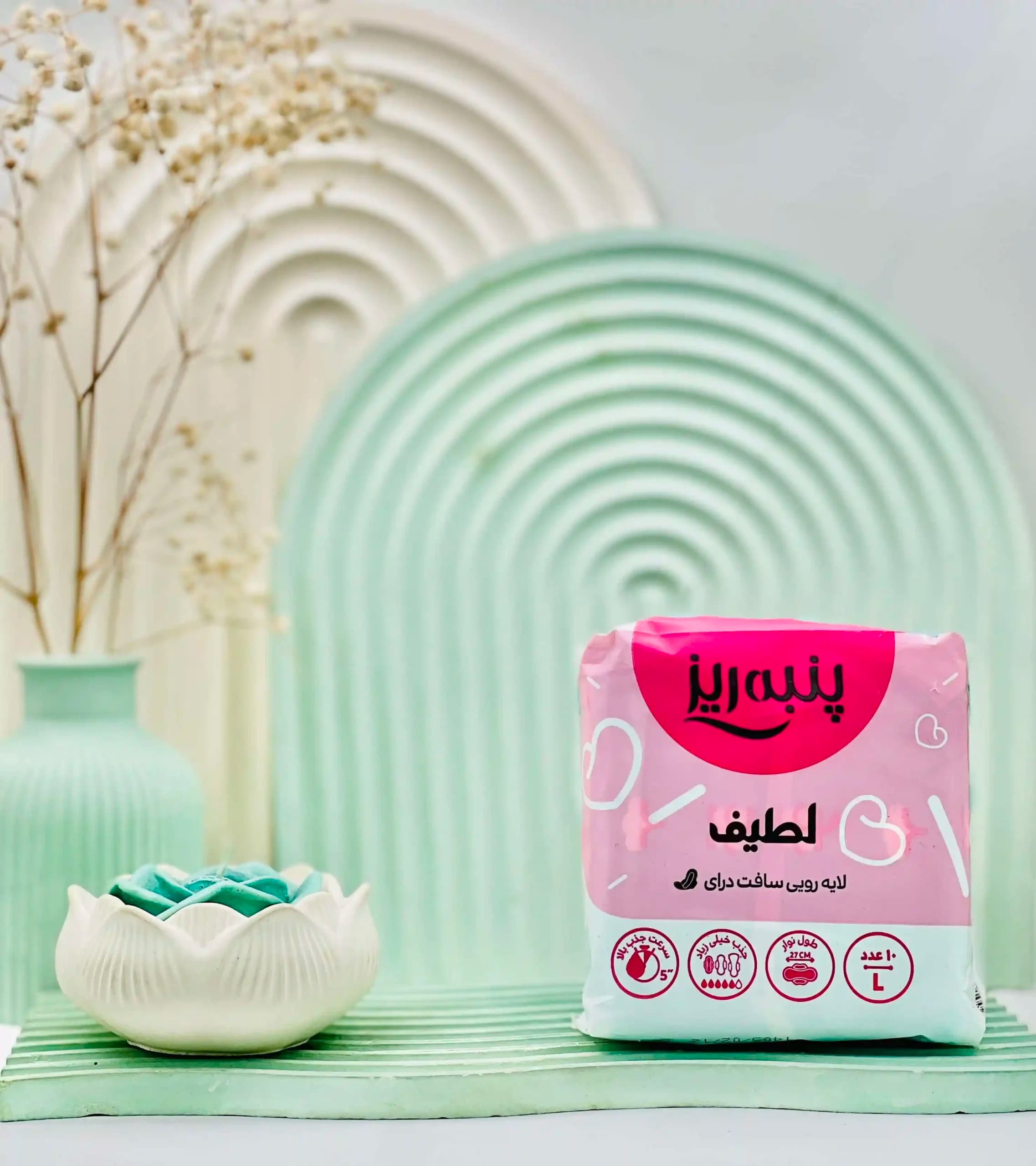 نوار بهداشتی بالدار سافت درای لطیف پنبه ریز سایز لارج 10 عددی