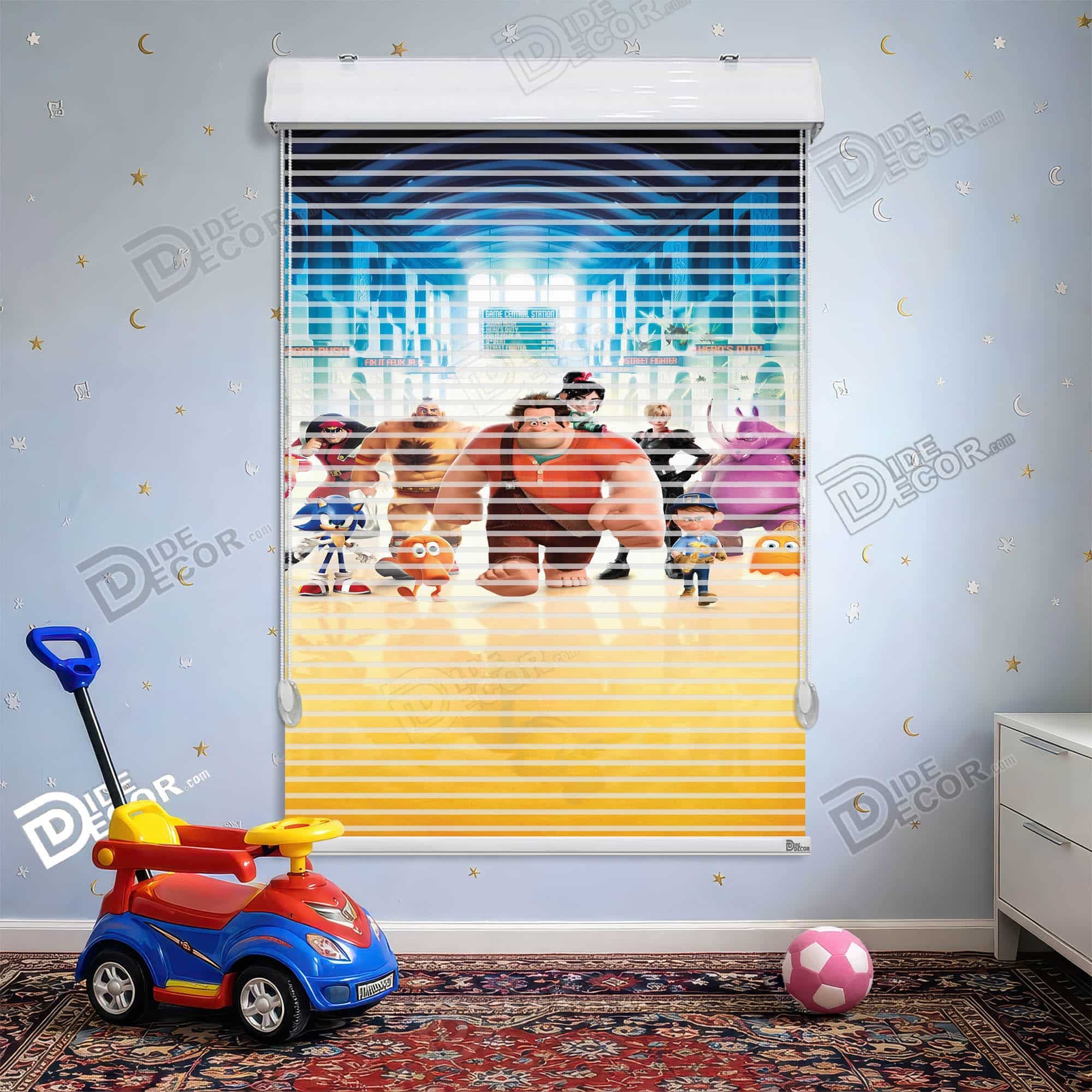 پرده زبرا دومکانیزم کودک شخصیت کارتونی رنگارنگ کد KD-33