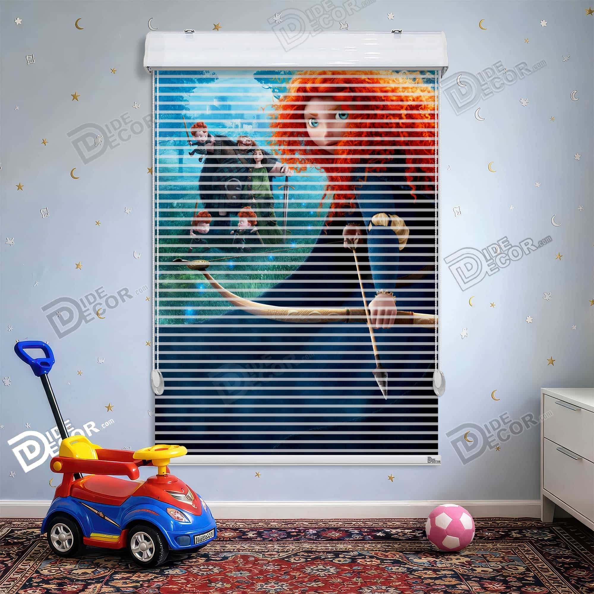 پرده زبرا دومکانیزم کودک کماندار انیمیشنی موقرمز کد KD-104