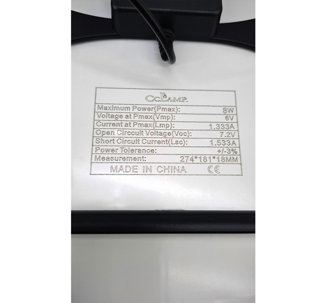 پنل خورشیدی 6V-8W مارک مدلcl_690 CCLAMP — تصویر ۸