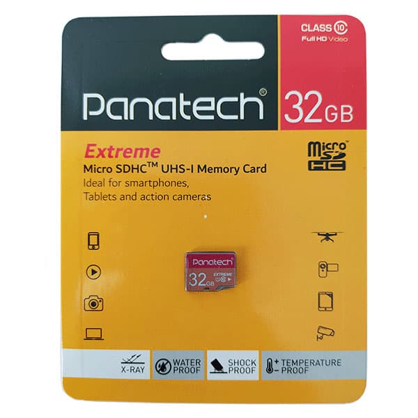 کارت حافظه MicroSDHC پاناتک کلاس 10 استاندارد UHS-I سرعت 30MBps ظرفیت 32 گیگابایت