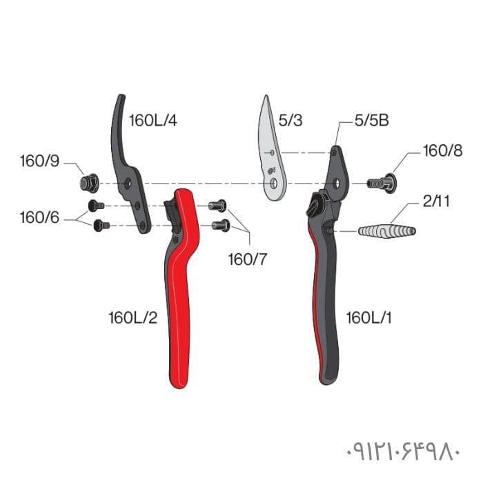 قیچی باغبانی فلکو FELCO 160L اصل سوئیس فیلکو دسته فایبرگلاس — تصویر ۷