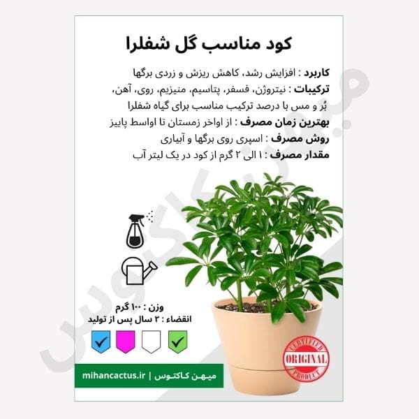 کود رشد مناسب گل شفلرا بسته ۱۰۰ گرمی — تصویر ۳