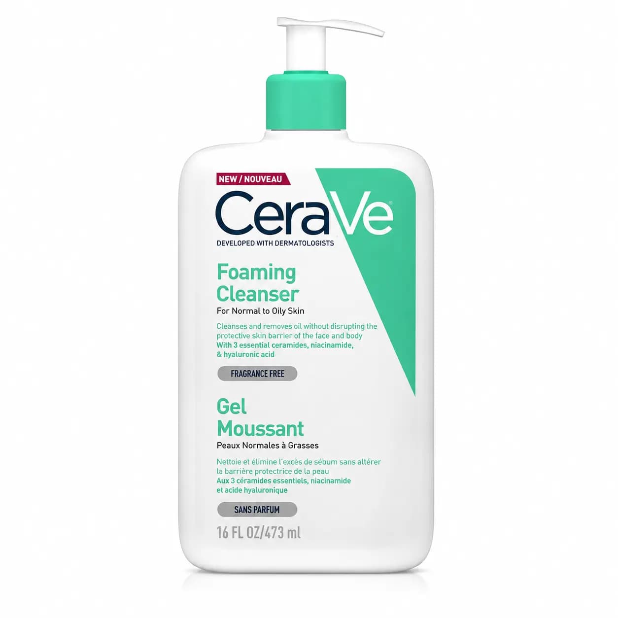 شوینده فومینگ سراوی (CeraVe Foaming Cleanser) پوست نرمال تا چرب ۴۷۳ میلیلیتر — تصویر ۲