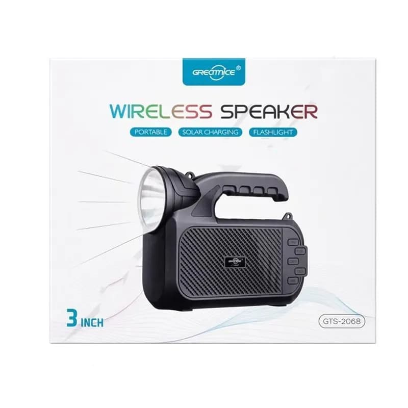 اسپیکر بلوتوثی چراغ قوه دار گریت نایس مدل GTS-2068 — تصویر ۳