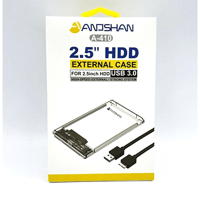 باکس هارد دیسک ۲.۵ اینچی Andshan مدل شیشه‌ای USB 3.0