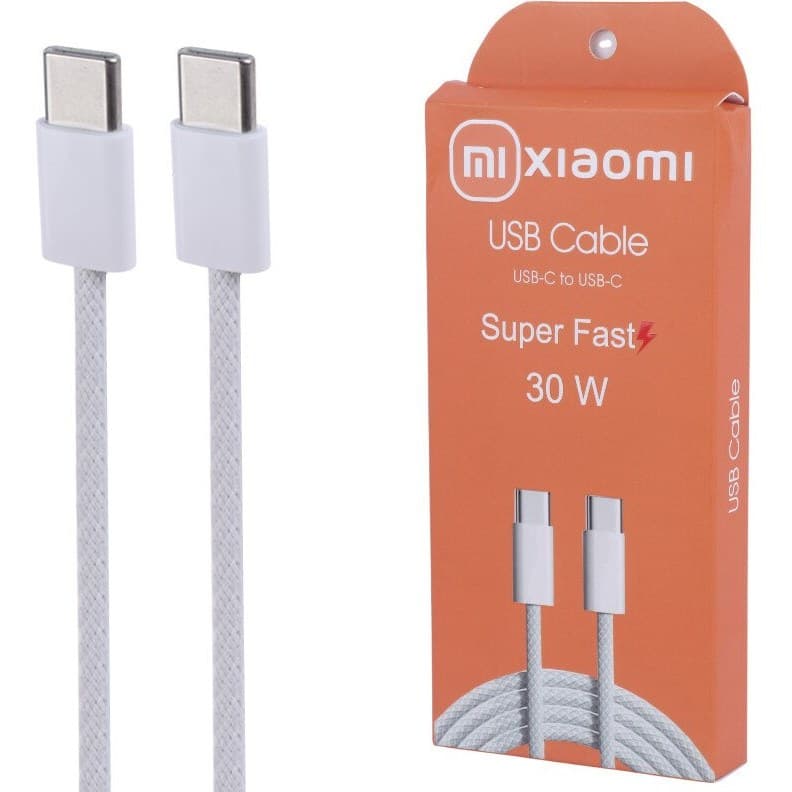 کابل شارژ دور سر تایپ سی 30 وات مدل XIAOMI — تصویر ۴