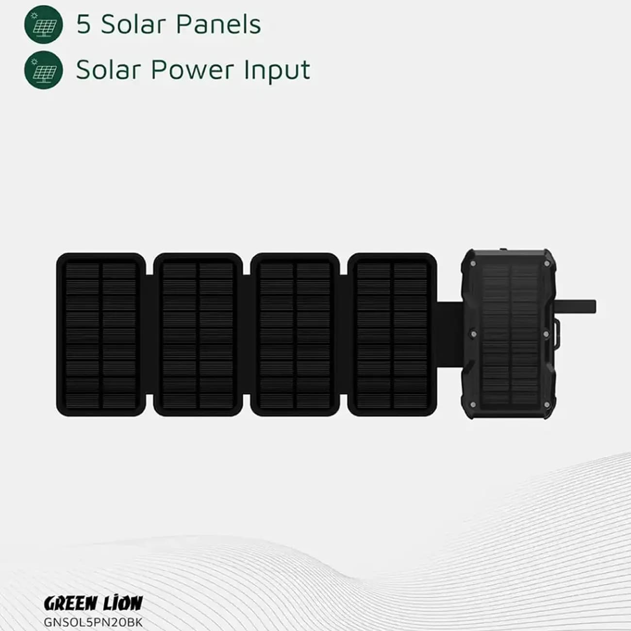 پاور بانک 20000 وایرلس خورشیدی گرین لاین GNSOL5PN20BK‎ توان 22.5 وات — تصویر ۳