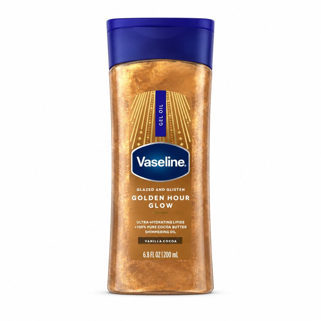 روغن ژل بدن وازلین مدل Golden Hour Glow Vanilla Cocoa