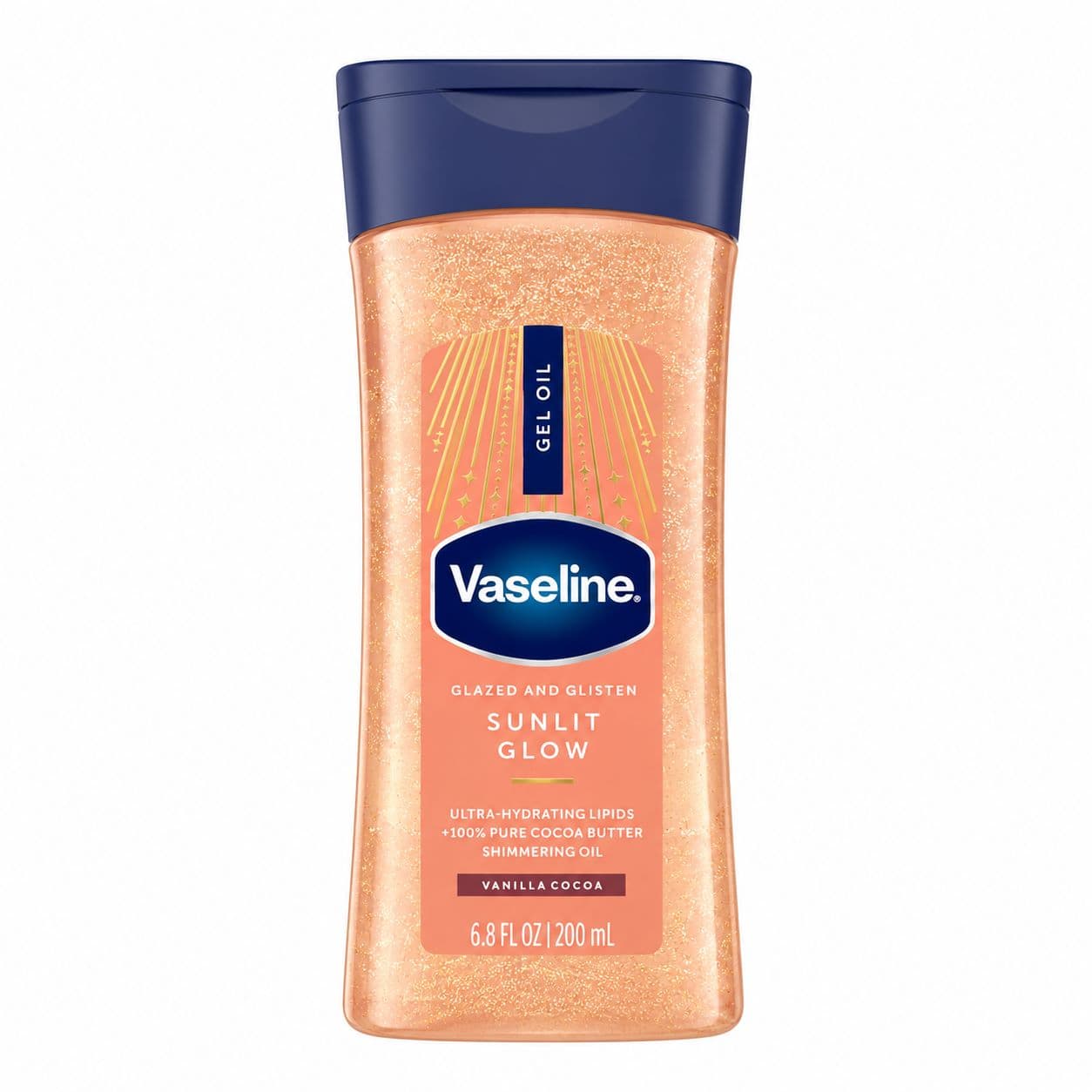 روغن ژل بدن وازلین مدل Sunlit Glow Vanilla Cocoa