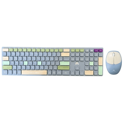 ست موس و کیبورد بی سیم MIKUSO مدل KB-C023 رنگ آبی فانتری