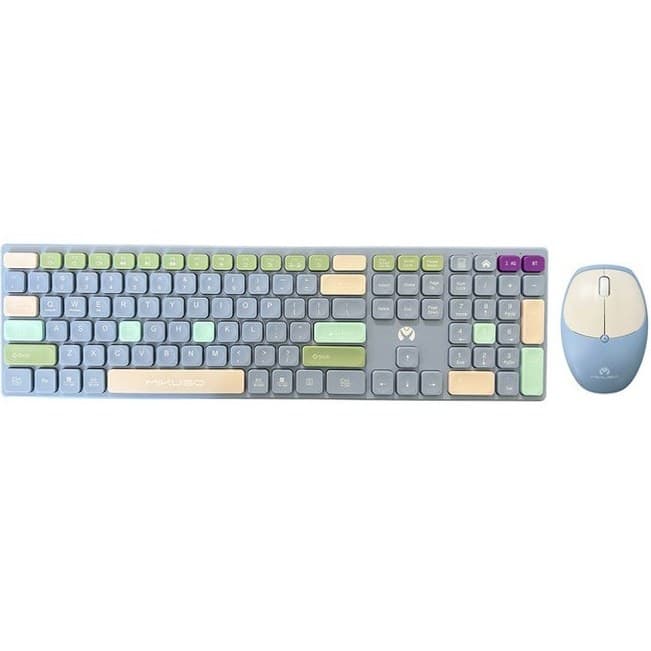 ست موس و کیبورد بی سیم MIKUSO مدل KB-C023 رنگ آبی فانتری — تصویر ۲