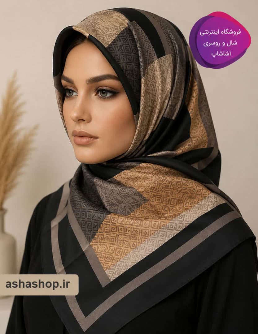روسری حریر نخ طرح دیبا — تصویر ۲