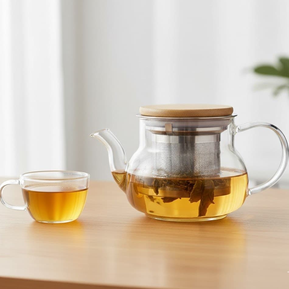 قوری پیرکس در چوبی 800ML یونیک کد UN-7929