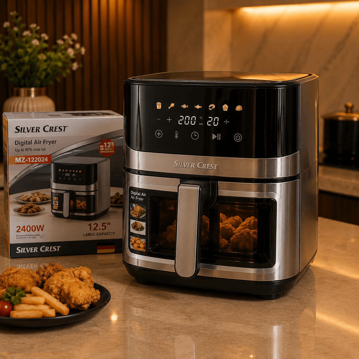 سرخکن بدون روغن سیلورکرست 12/5 لیتر مدل s-6090