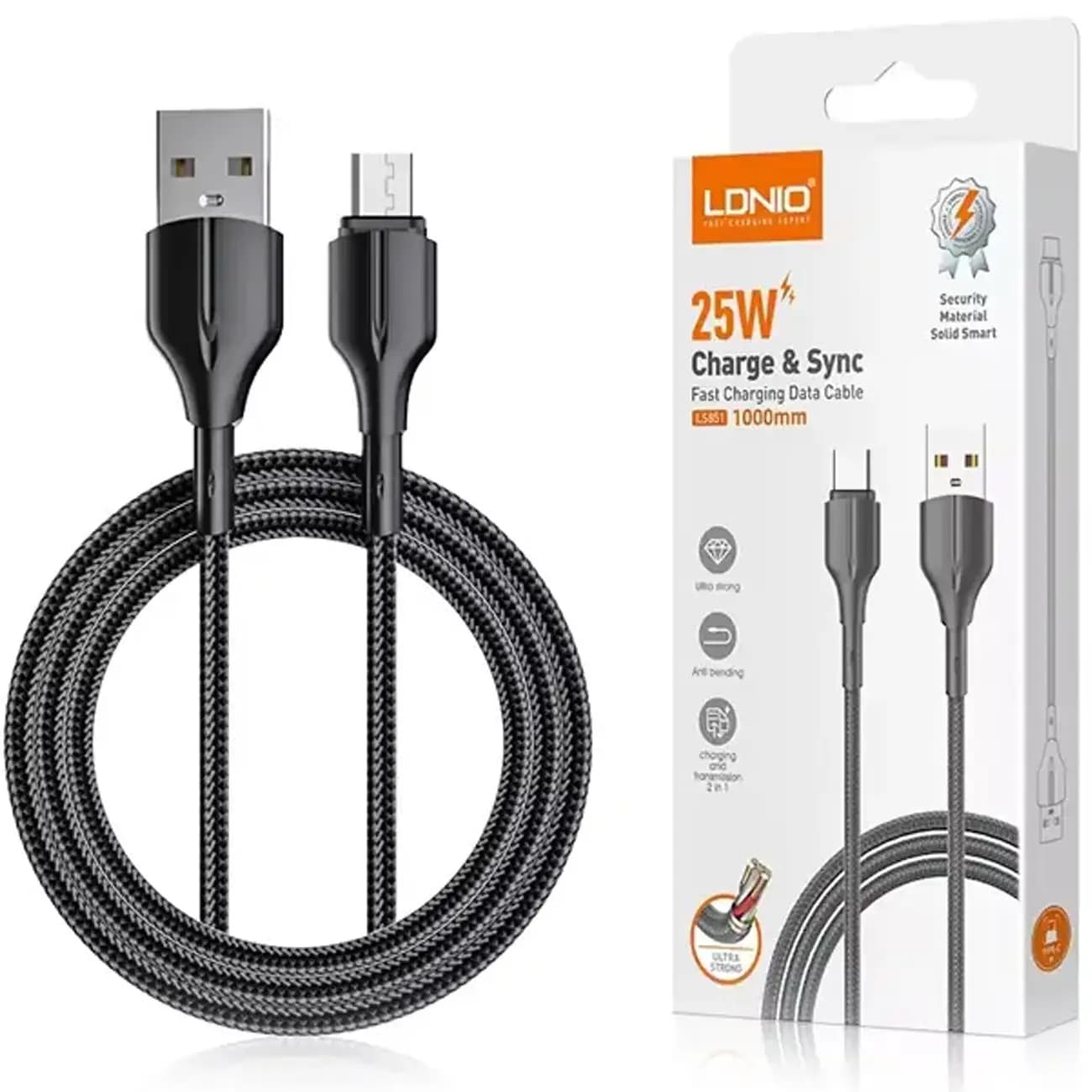 کابل میکرو یو اس بی الدنیو Ldnio مدل LS851‎ یک متری
