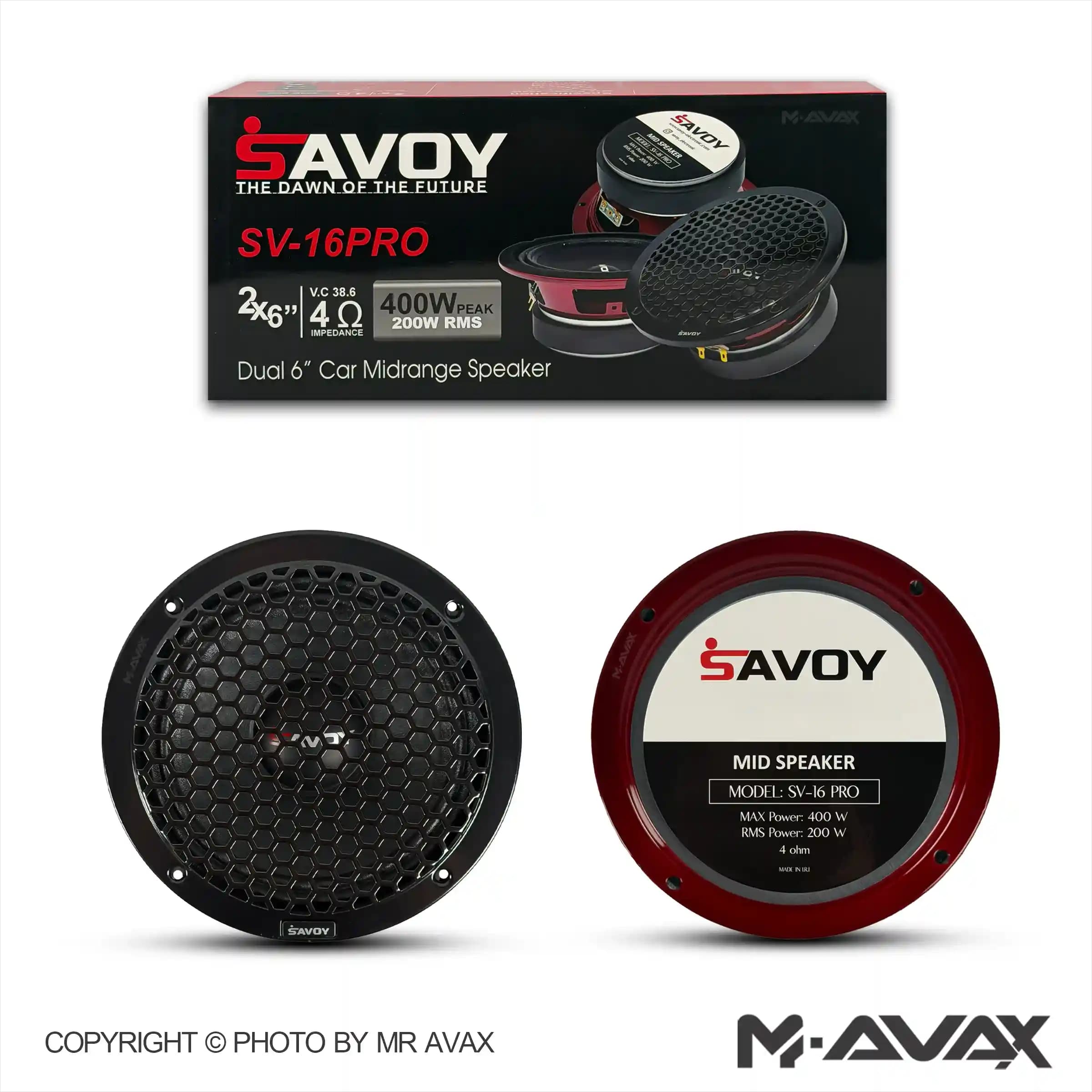 میدرنج 6اینچ ساووی مدل SV-16 PRO (دو عددی)
