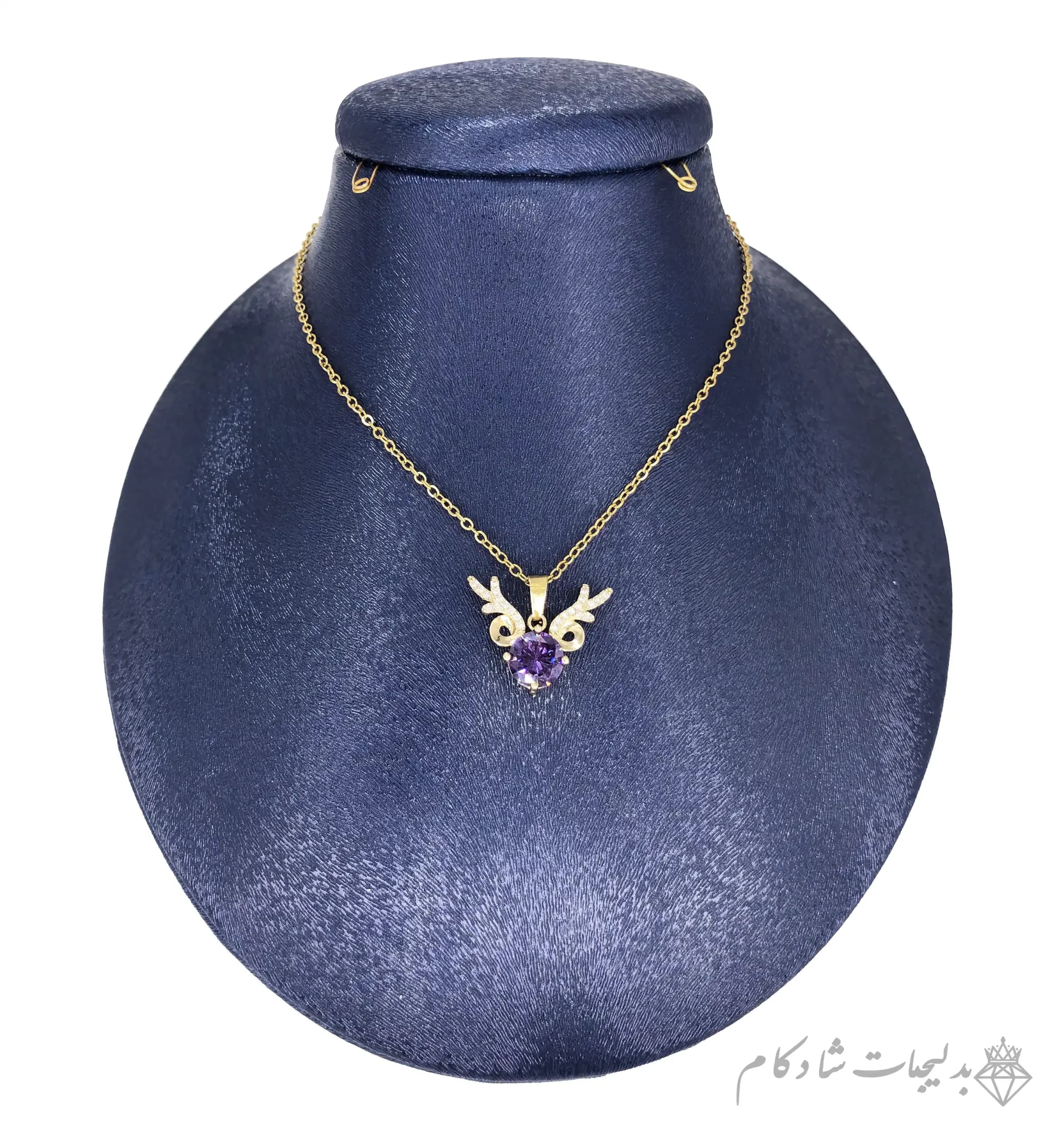 گردنبند طرح شاخ گوزن نگین دار