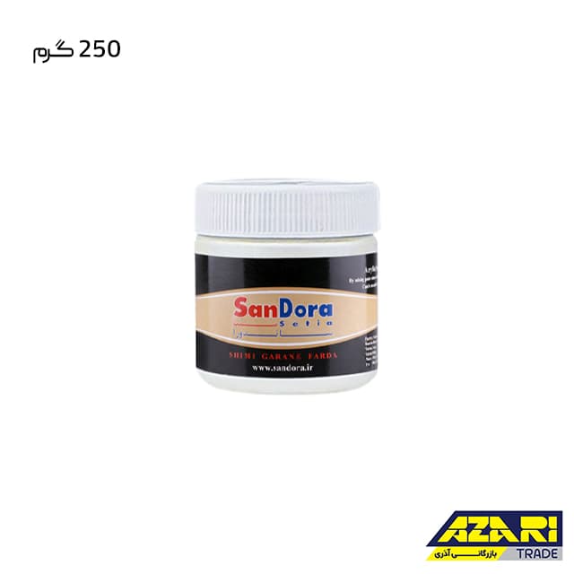 رنگ تزئینی سفید مرواریدی ساندورا کد 160 (250گرم)