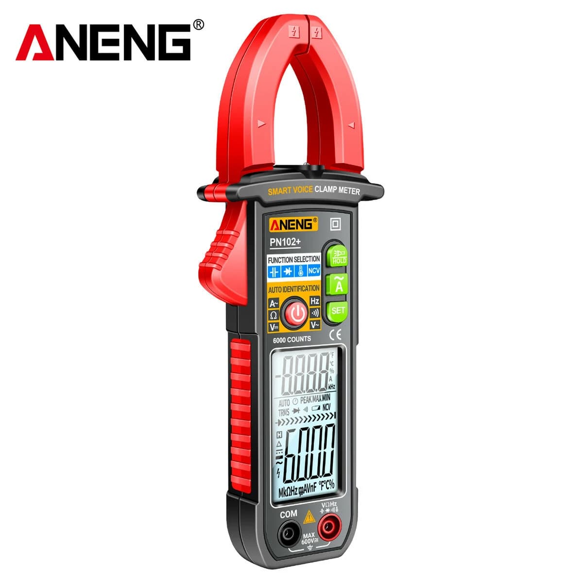 کلمپ آمپرمتر ANENG PN102+ | مولتیمتر کلمپی هوشمند با راهنمای صوتی — تصویر ۶