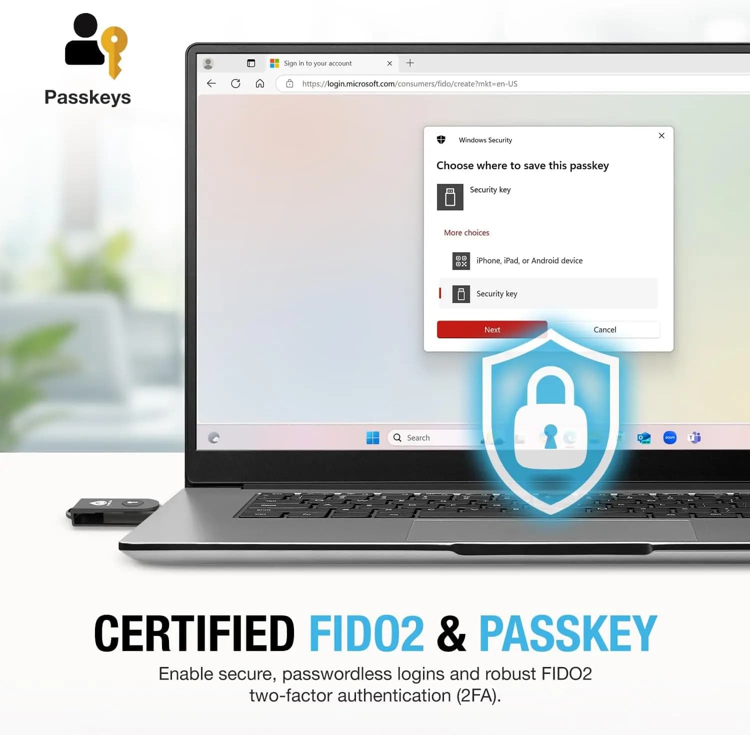 Thetis FIDO2 Security Key – Passkey & USB-A — تصویر ۶
