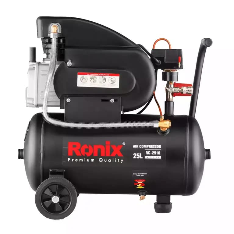 کمپرسور باد رونیکس مدل RC-2510 | مخزن ۲۵ لیتری | موتور ۲ اسب بخار | فشار ۸ بار — تصویر ۲
