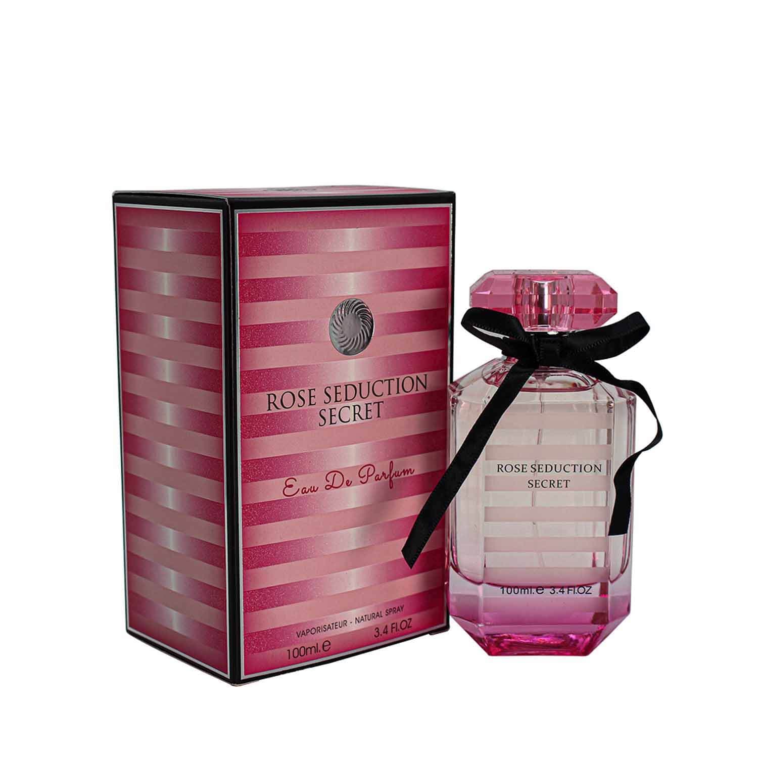 ادکلن رز سداکشن سکرت صورتی (رایحه ویکتوریا سکرت بامب شل) زنانه فراگرنس ورد – Rose Seduction Secret Eau De Parfum