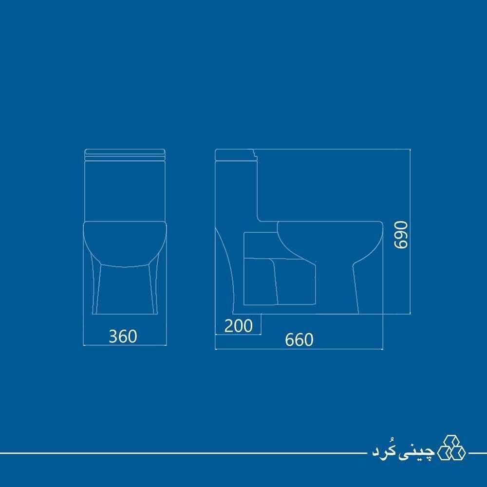 توالت فرنگی چینی کرد مدل لوییزا درجه دو — تصویر ۲