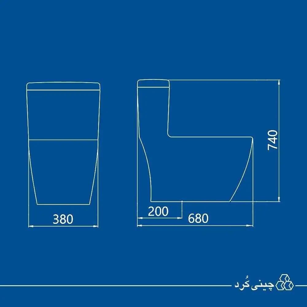 توالت فرنگی چینی کرد مدل آنتوریوم درجه یک — تصویر ۲