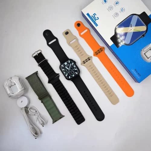 پکس ساعت هوشمند طرح اپل واچ مدل wisme x17 mini همراه 5 بند با ایرپاد با گارانتی