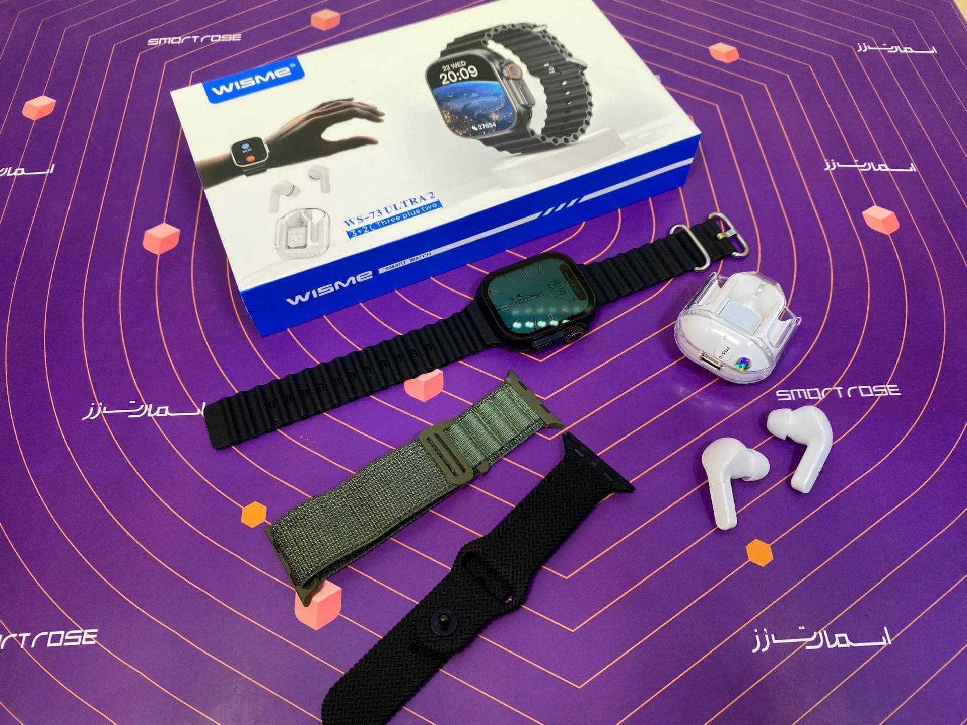پک هدیه ساعت هوشمند طرح اپل واچ اولترا مدل WISME WS 73 ULTRA 2 + ایرپاد با گارانتی